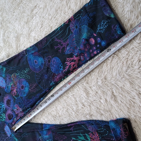 Blackmilk Floral Coral Blue Rainbow Ocean Cuffed Pants Size Large - Picture 13 of 13